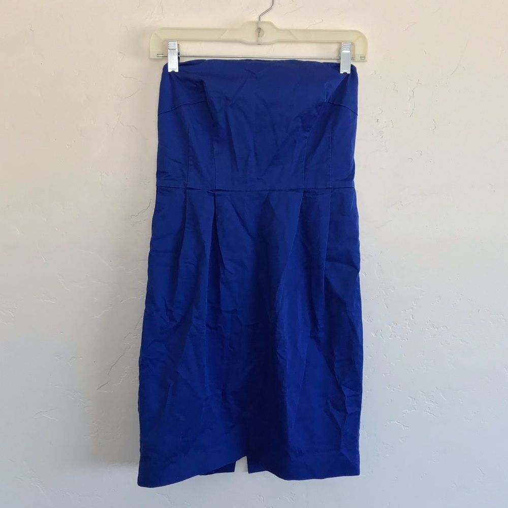 Express Cobalt Blue Fitted Strapless Dress Size 4
